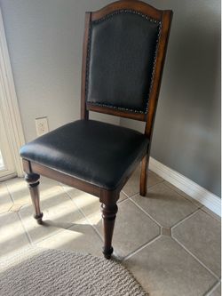 Leather wooden chair