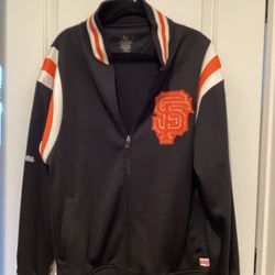 Men's Large Stitches San Francisco Giants Logo Black Jacket