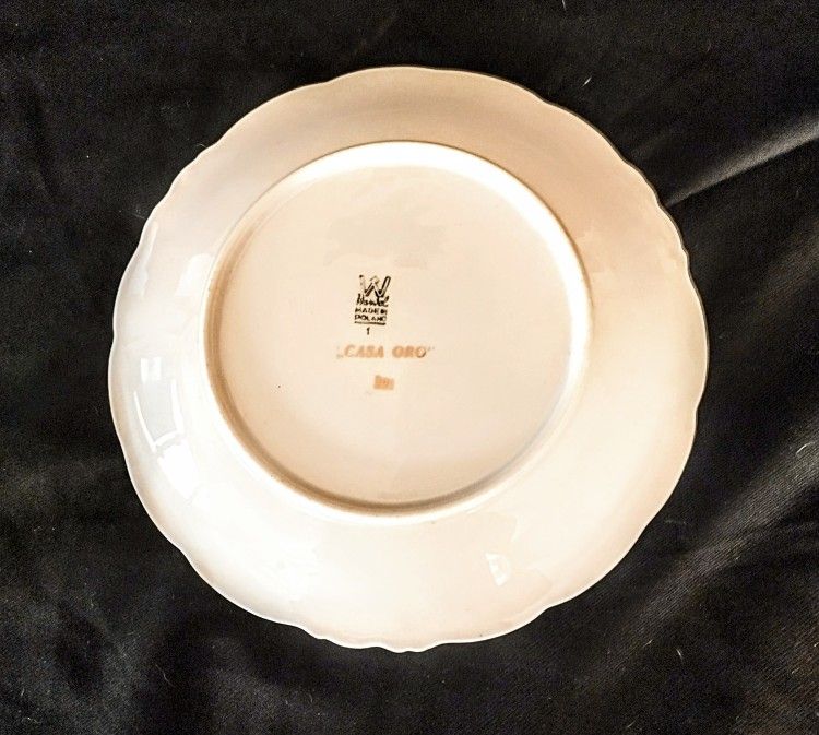 Set of 10 Vintage Wawel 'Casa Oro' Fine China Dinner Plates