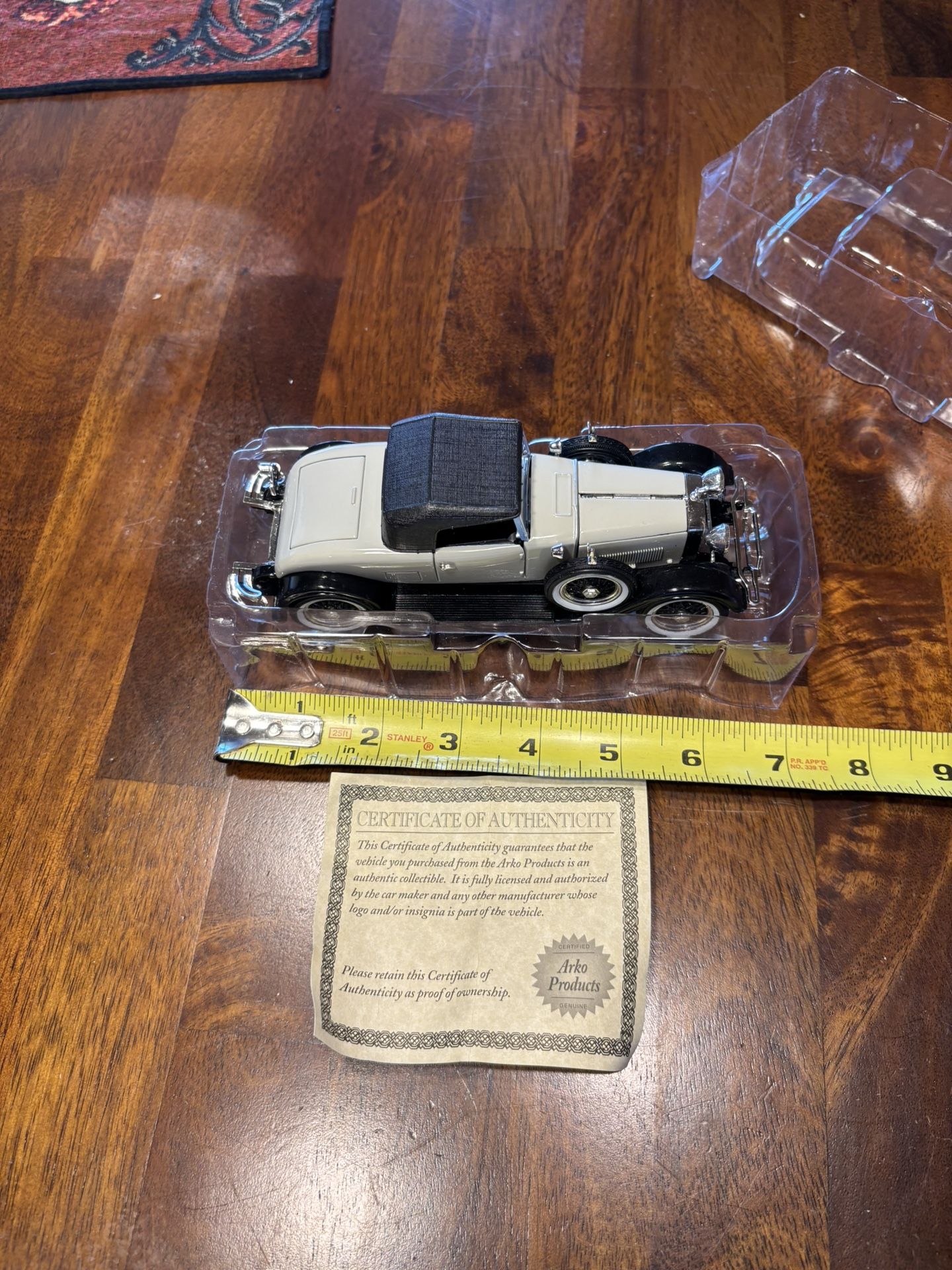 1928 Lincoln Coupe Roadster Arko Scale Gray Black Die Cast 1:32 #9122