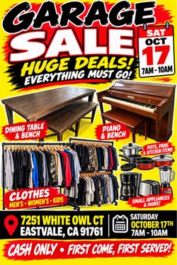 🔥 HUGE GARAGE SALE – EVERYTHING MUST GO! 🔥