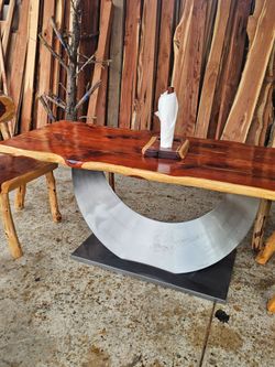 Table and chairs with paper holder and More ceder material