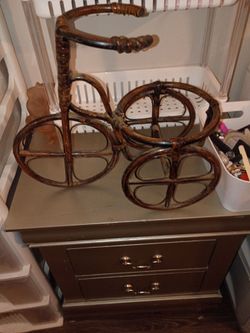 Rattan Bicycle Decorative Figurine