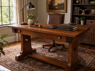Solid Quarter-Sawn Oak Mission Desk