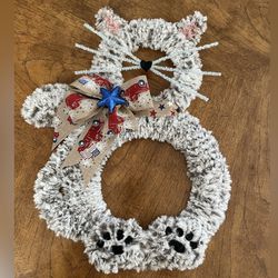 Patriotic Kitty Framed Wreath.