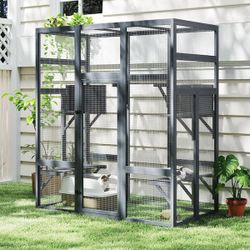 Cat catio, Large,  71 inch tall  Cat Tree house Enclosure Playpen, Sun Panel Roof, NEW