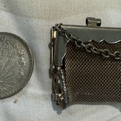 Vintage Antique German Silver Coin Purse