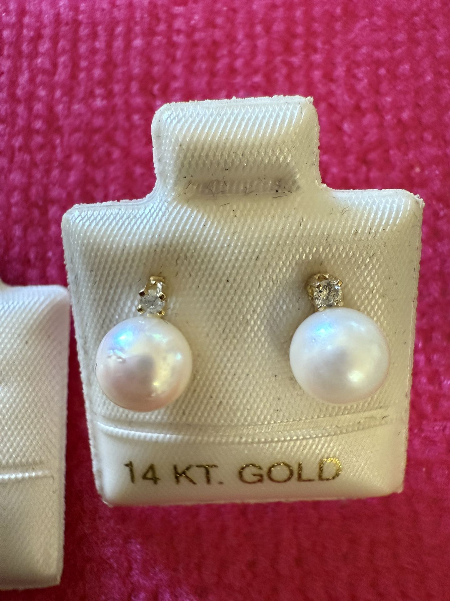 Genuine Pearls With Genuine Diamond Accents 14k