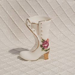 Vintage Mini Decorative Porcelain Victorian Boot