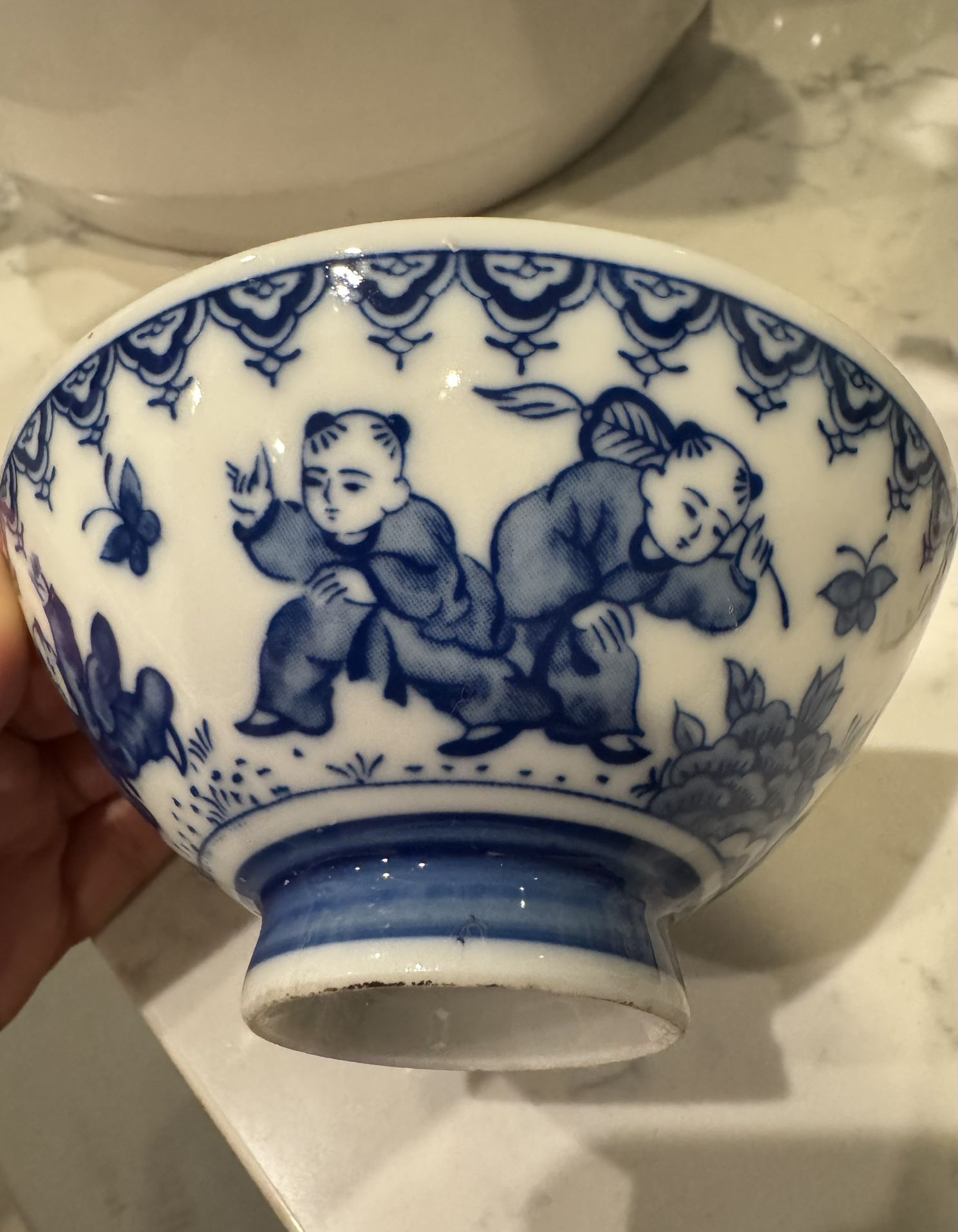 Rare Find: High-End Bone China -Playing Children Rice Bowl -Art Piece 