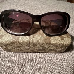 Coach Parker Grey Horn Black Sunglasses 