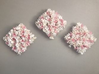 3 Flower Squares as Backdrop Set