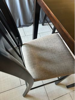 Dining set with 4 chairs, living spaces, dark brown