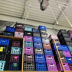 Crates Milk Storage Plastic Stackable Great For Organizing
