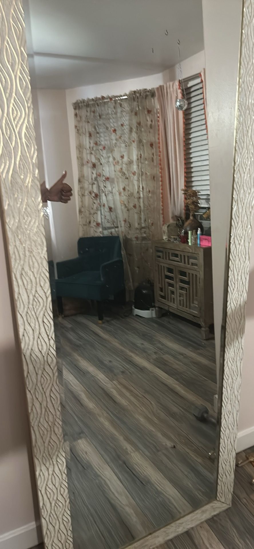 Full Length Golden Textured Mirror