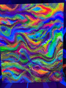 Trippy 420 Black Light Fluorescent Painting 20x16 inches
