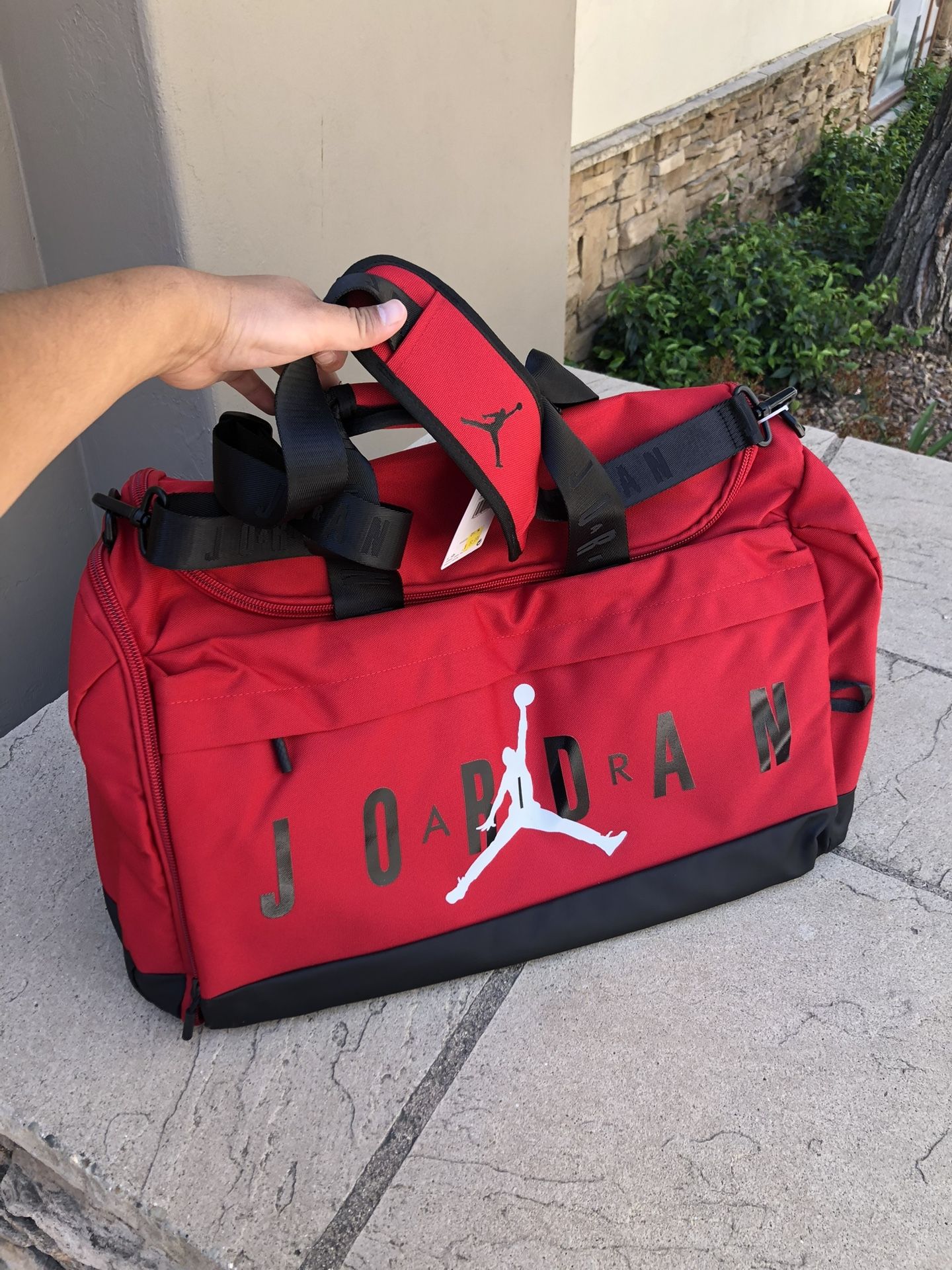 New Nike Air Jordan Velocity Duffel Duffle Bag Red Gym Backpack Travel Hiking Camping 62.5L