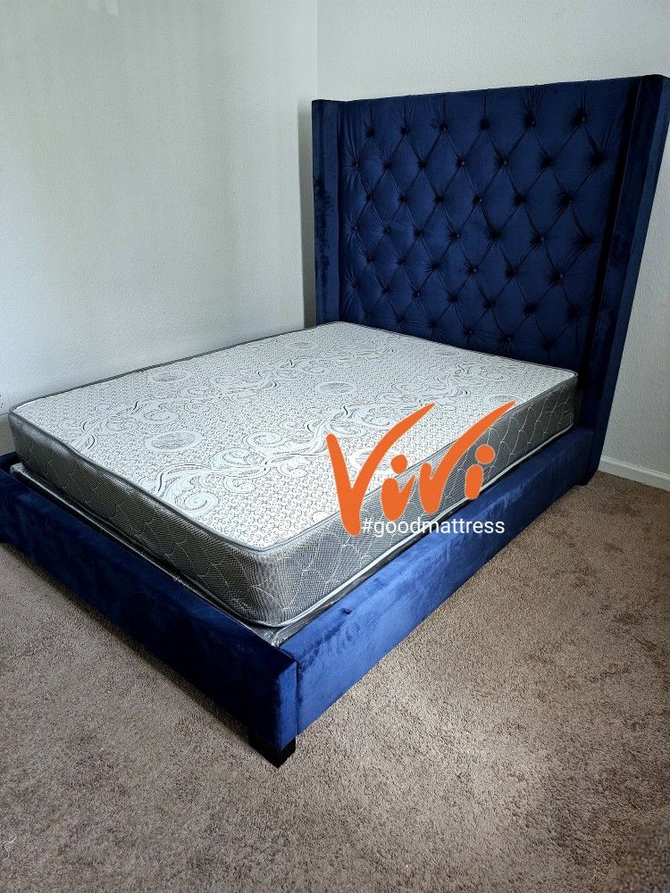 QUEEN MATTRESS WITH BOX SPRING 2PC. BED FRAME ISN'T AVAILABLE