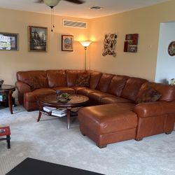 Raymour & Flanagan Leather Couch