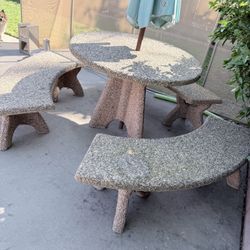 Concrete Table With Benches 