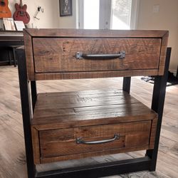 Industrial Reclaimed Wood Nightstand