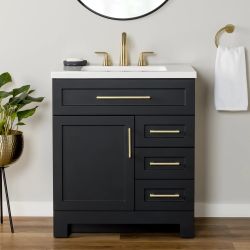 30" Cauley Black Single Sink Bathroom Vanity – New