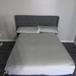 Queen Size Mattress, Box Spring, And Bed Frame