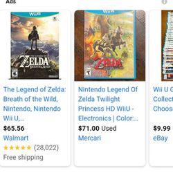 Wii U Zelda Games And Link Wolf  $160 For All Together