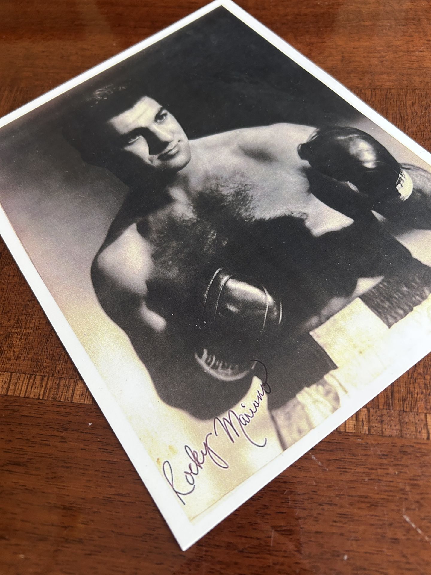 Rocky Marciano Boxer signed black-and-white 8” x 10” photograph in excellent condition