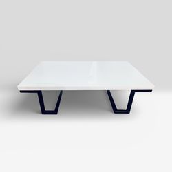 White and black low profile coffee table