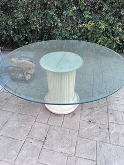 Free glass top table