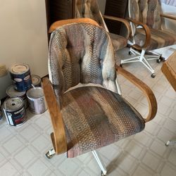 Dining Table And Six Rolling Cushion Chairs