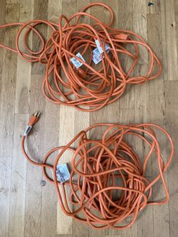 Set of 2 Extension Cords 50 ft. Orange. Indoor/Outdoor