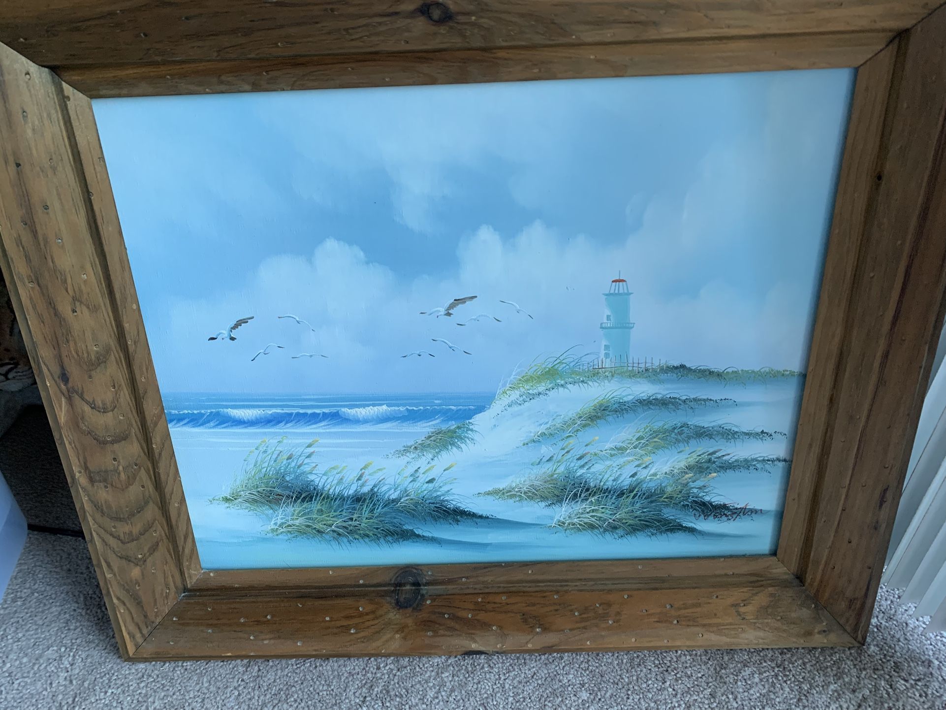 Seaside Painting In Frame