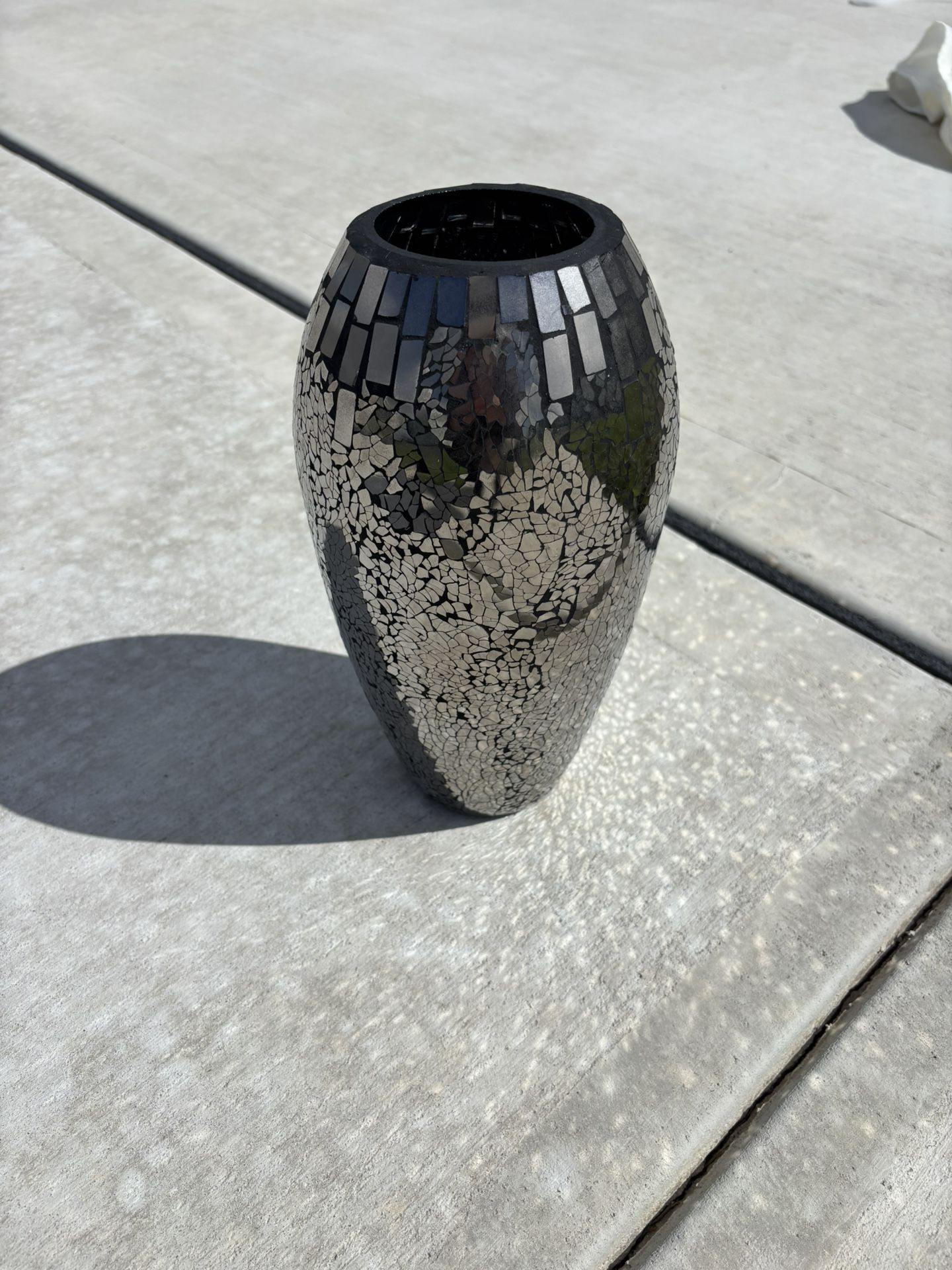NEW 12” Silver Vase (Picking Up Other Colors; It Is All Silver Sparkly)