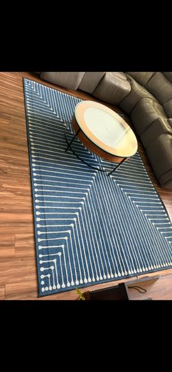 Like-New Jonathan Adler Inkdrop Lapis Blue Rug – 6’ x 9’ (Designer Collection)