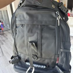 Black Multifunctional Backpack with cover
