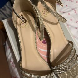 heels, 2 inch color champagne 