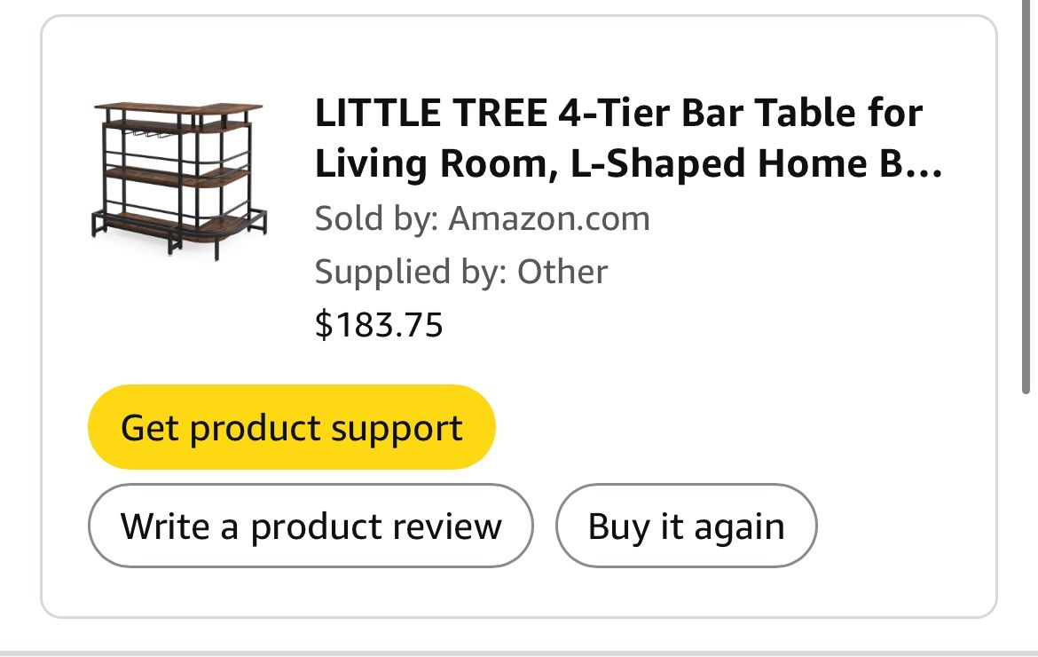 L Shape Bar Table Top W/ Glassware