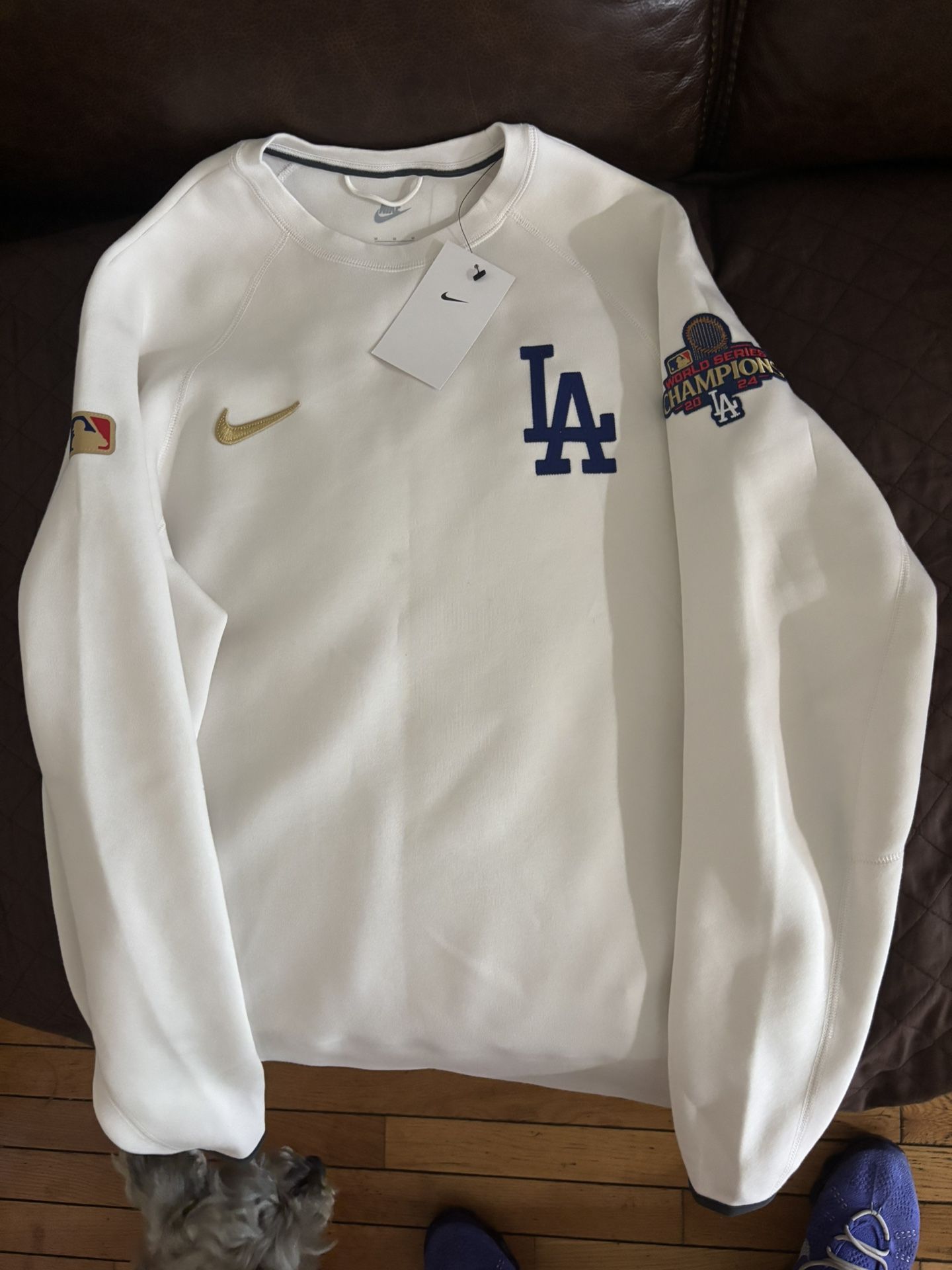 Los Angeles Dodgers Nike 2025 Gold Collection Tech Fleece Pullover Sweatshirt - White