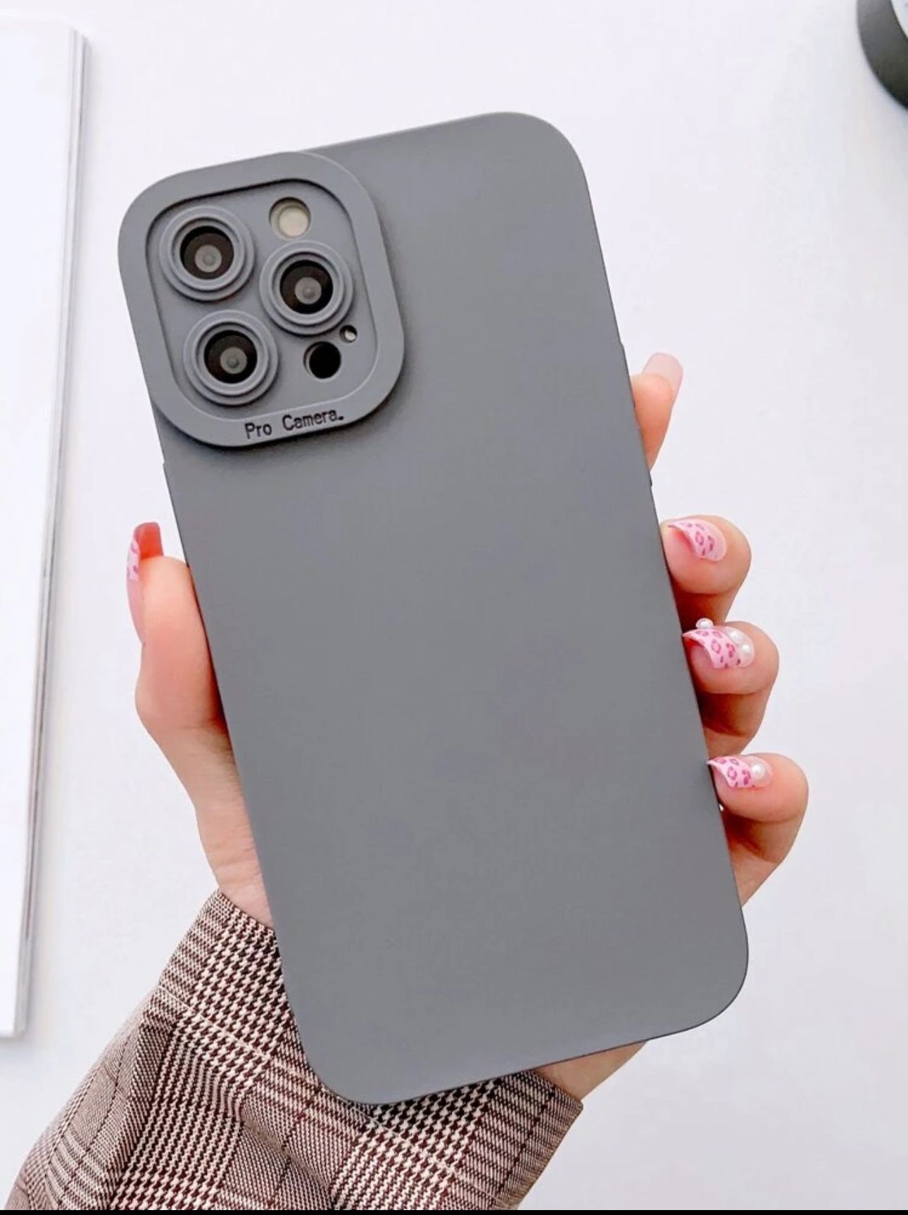 Plain Grey iPhone 14 Pro Max Case – Soft Silicone Cover – New Never Used