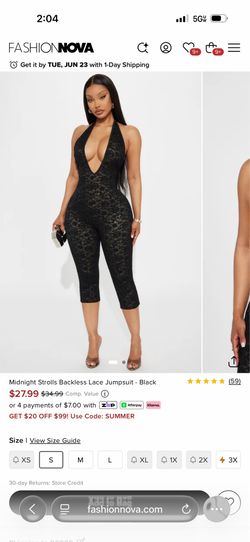 Fashion nova backless lace jumpsuit