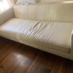White Leather Couch Only  500