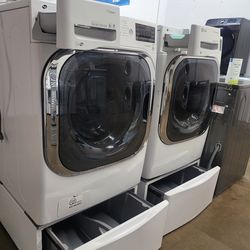 LG SET STEAM WASHER AND ELECTRIC DRYER JUMBO