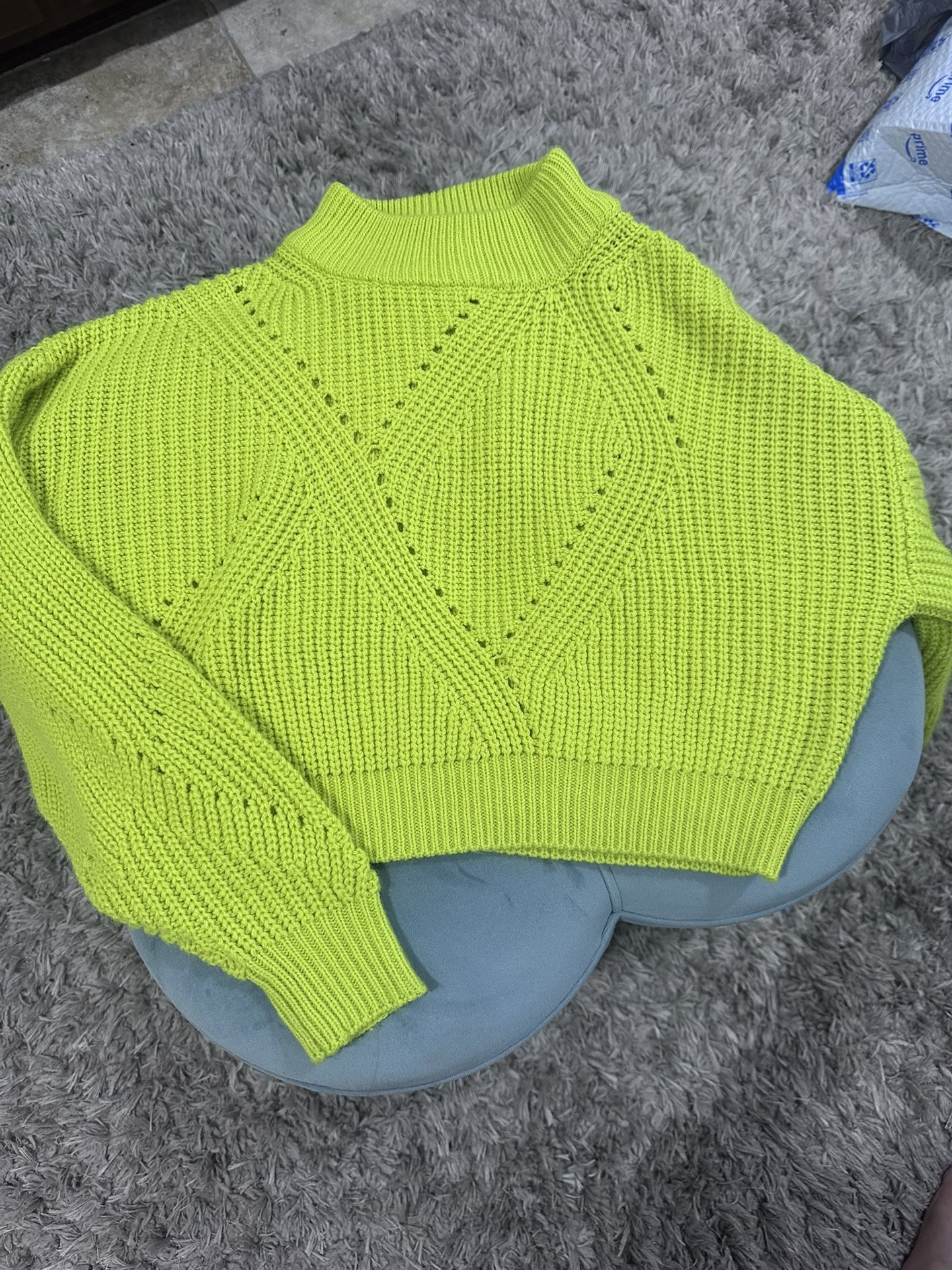 Lime Green Fashion Sweater
