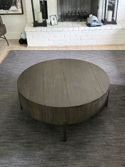 Beautiful reclaimed Wood Crate & Barrel Coffee Table With Matching Side tables