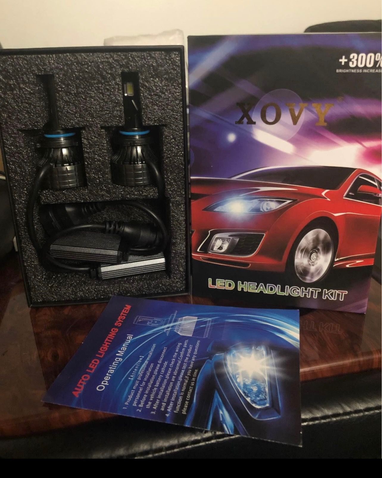 BRAND NEW IN BOX XOVY 9005/9006/HB3/HB4 LED Headlight Bulbs High Beam Low Beam XOVY 6500k Cool White Conversion Kit