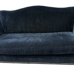 Michael Amini Blue Velvet Upholstered Sofa 