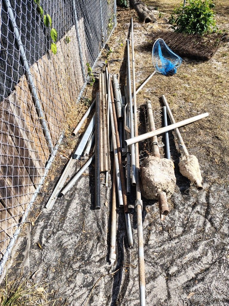 Chain Fence Parts, Pipes, Posts And Some Free Scraps