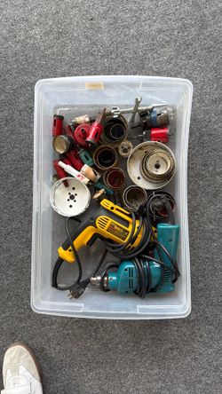 Assorted Key Hole Saws and Variable drills